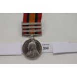 A 2nd SHROPSHIRE LIGHT INFANTRY QSA WITH THREE BARS. A Queens South Africa Medal with bars Cape