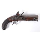 A HOLLIS FLINTLOCK PISTOL. A Flintlock coat or pocket pistol marked R Hollis and London. A round