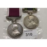 A SOMERSET LI IGS & AN UNRELATED RE LSGC MEDAL. An Idia General Service Medal 1908 issue with bar