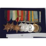 A WW11-KOREA & L S G CONDUCT R NAVY GROUP OF EIGHT MEDALS. A 1939/45-Atlantic & Africa Stars, (bar