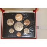 AN ECU PROOF SET. A 1992 Piedfort issue Ecu set of seven coins, 10 Ecu t0 1/10th Ecu pieces in