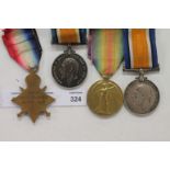 A NORTHUMBERLAND FUSILIERS 'WOUNDED' GT WAR TRIO etc. A 1914/15 Star, British War & Victory Medals