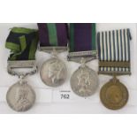 GSM & CSM MEDALS including a 1908 India General service Medal named to 3308212 Pte L Lillis HLI