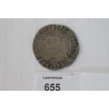 A HENRY V111 TESTOON PIECE A counterfeit? or reduced silver Testoon with HENRIC 8 etc lettering