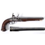 A KUCHENREITER FLINTLOCK PISTOL. A flinlock pistol with ornately decorated barrel, with J