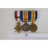 A 4th ROYAL FUSILIERS 1914 STAR/BAR TRIO. A 1914 Star with bar also British War & VIctory Medals