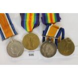 TWO GT WAR CAVALRY REGIMENT PAIRS. British War & VIctory Medals named to 15653 Pte E Tanner 20