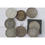 VARIOUS CROWN PIECES. Including George V dated 1935 x 2, George V1 1937 x 4, also a Festival of