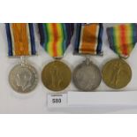 TWO GT WAR 2-DRAGOONS PAIRS. British War and Victory Medals named to 1. D-18345 Pte W Dobbinson. 2-