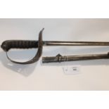 A VICTORIAN OFFICERS SWORD. A levee or light pattern Victorian officers sword, with single-edged