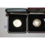 SILVER PROOF COINAGE. Silver Proof £2 pieces including 1994 Tercentenary of BOE. 1995 dated 50th