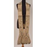 EARLY METAL & SILK WORKED EMBROIDERED ECCLESIASTICAL STOLE