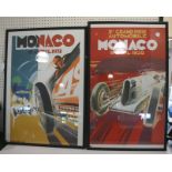 TWO MOTOR RACING POSTERS - MONACO two reproduction posters, originally designed for the Monaco Grand