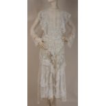 A MIXED BRUSSELS & POINT DE GAZE LACE TEA DRESS A beautiful vintage dress in Edwardian style. Made