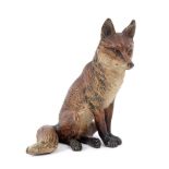 COLD PAINTED BRONZE FOX - WIEN a bronze Fox painted in naturalistic colours. Stamped to the base,