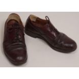 A PAIR OF 1940'S LEATHER BROGUES Polished, well worn in, but still a lot of life left in them. 13" x