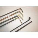 RIDING CROPS including a Swaine riding crop with silver collar, a riding crop by Watt, Edinburgh,