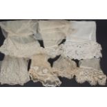A COLLECTION OF LACE SLEEVES, CUFFS & DRESS PARTS Delicate tulle sleeves with mixed Brussels cuffs