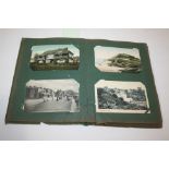 POSTCARD ALBUM with GB content including Weymouth, Sidmouth, Seaton, Chipping Sudbury, Andover,