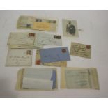 19THC & OTHER STAMPS a small qty of covers including 1830 entire with Bishop Mark 1850's 1d reds,