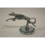 DESMO CAR MASCOT - GREYHOUND a chrome car mascot with a Greyhound with numbered jacket (some