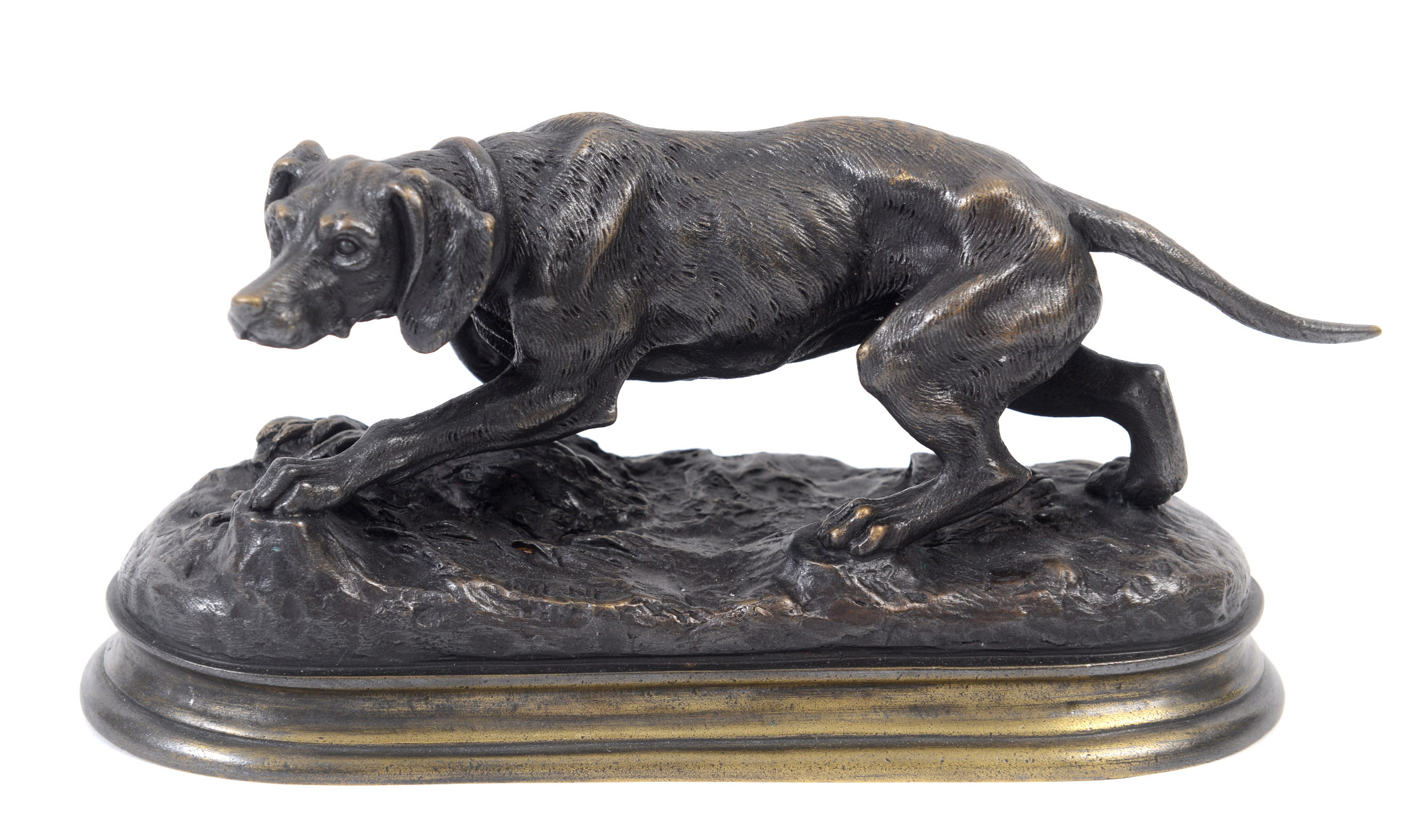 AFTER MENE - BRONZE MODEL OF A DOG a bronze model of a Dog in motion, after an original by Mene.
