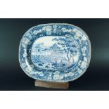 Blue & White Charles Satoon in the Fort of Allahabad Platter (1)