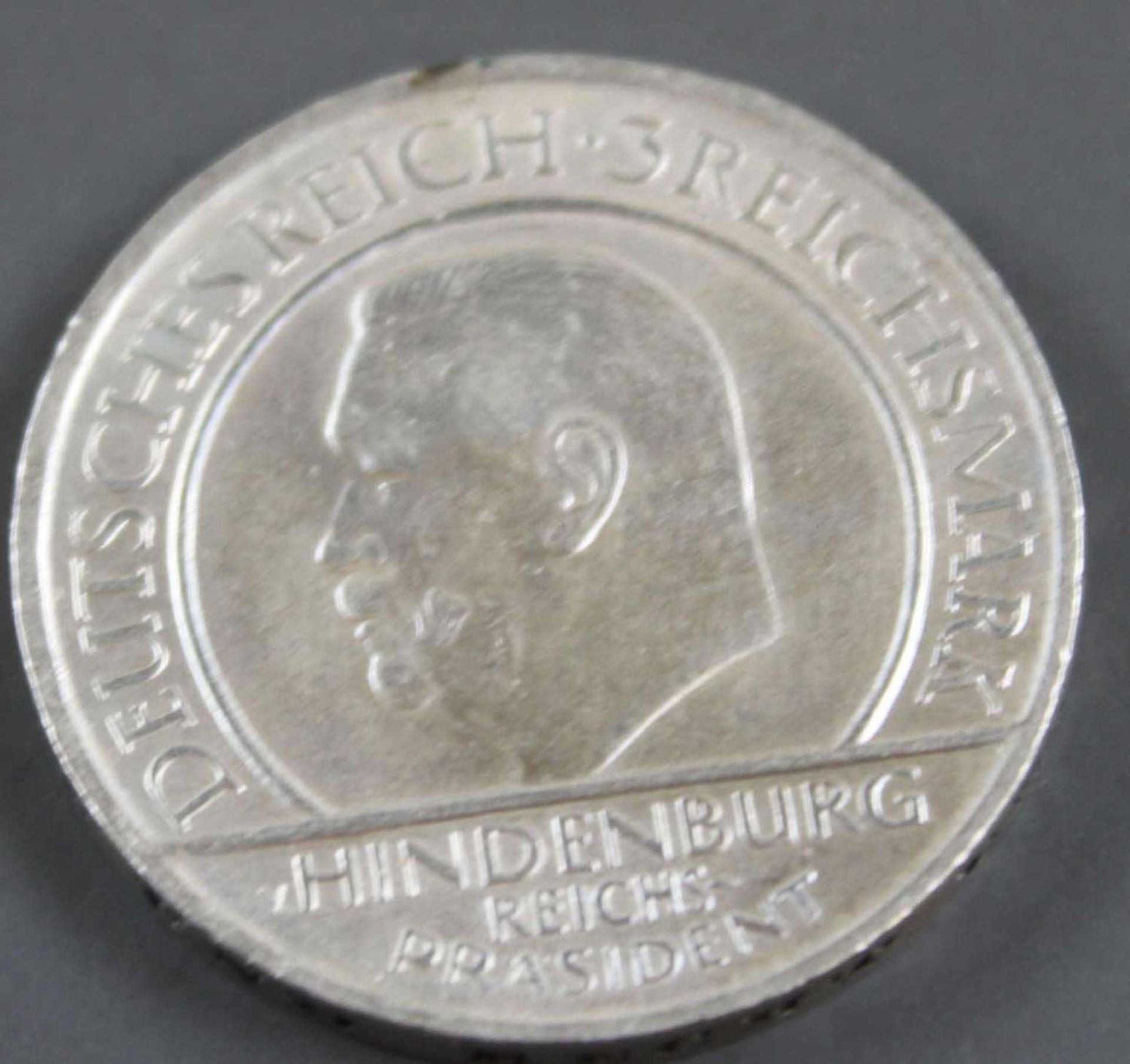 Deutsches Reich 1929 A, drei Reichsmark - Silbermünze "Schwurhand". Gewicht: ca. 15 g, - Image 2 of 2