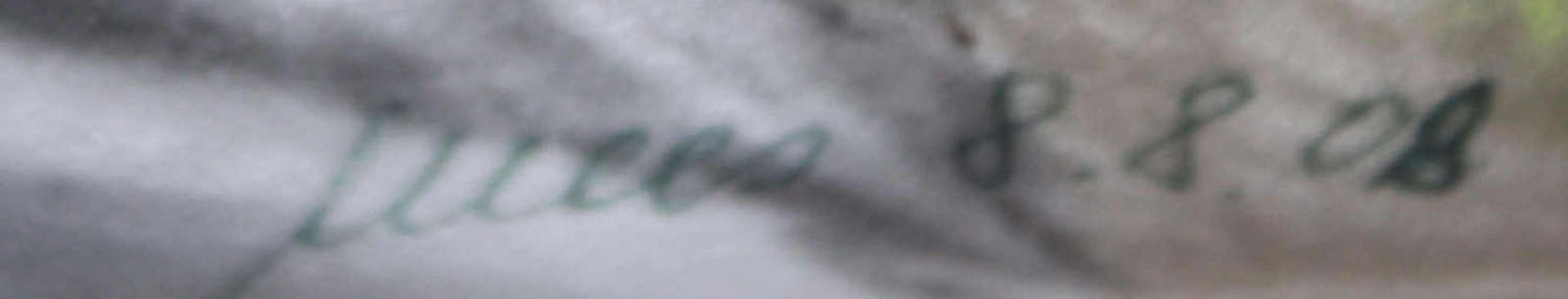 Mees, Aquarell auf Papier "Toreingang", hinter Glas gerahmt. Rechts unten Signatur Mees 08.8.88. - Image 2 of 3