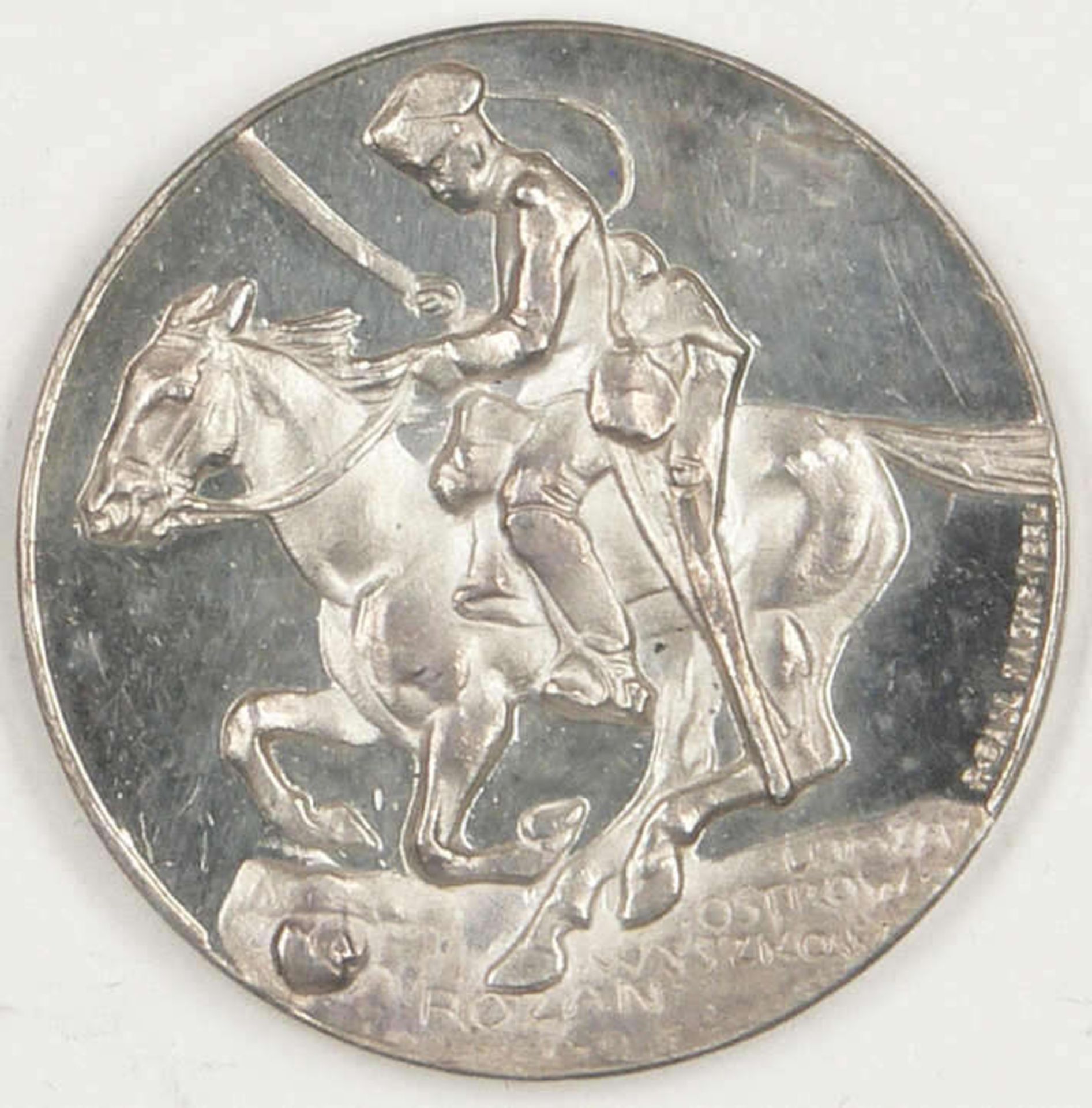 Silbermedaille 1. Weltkrieg, 800er Silber, Max v. Gallwitz, "Kavallerist reitet nach links über - Image 2 of 2
