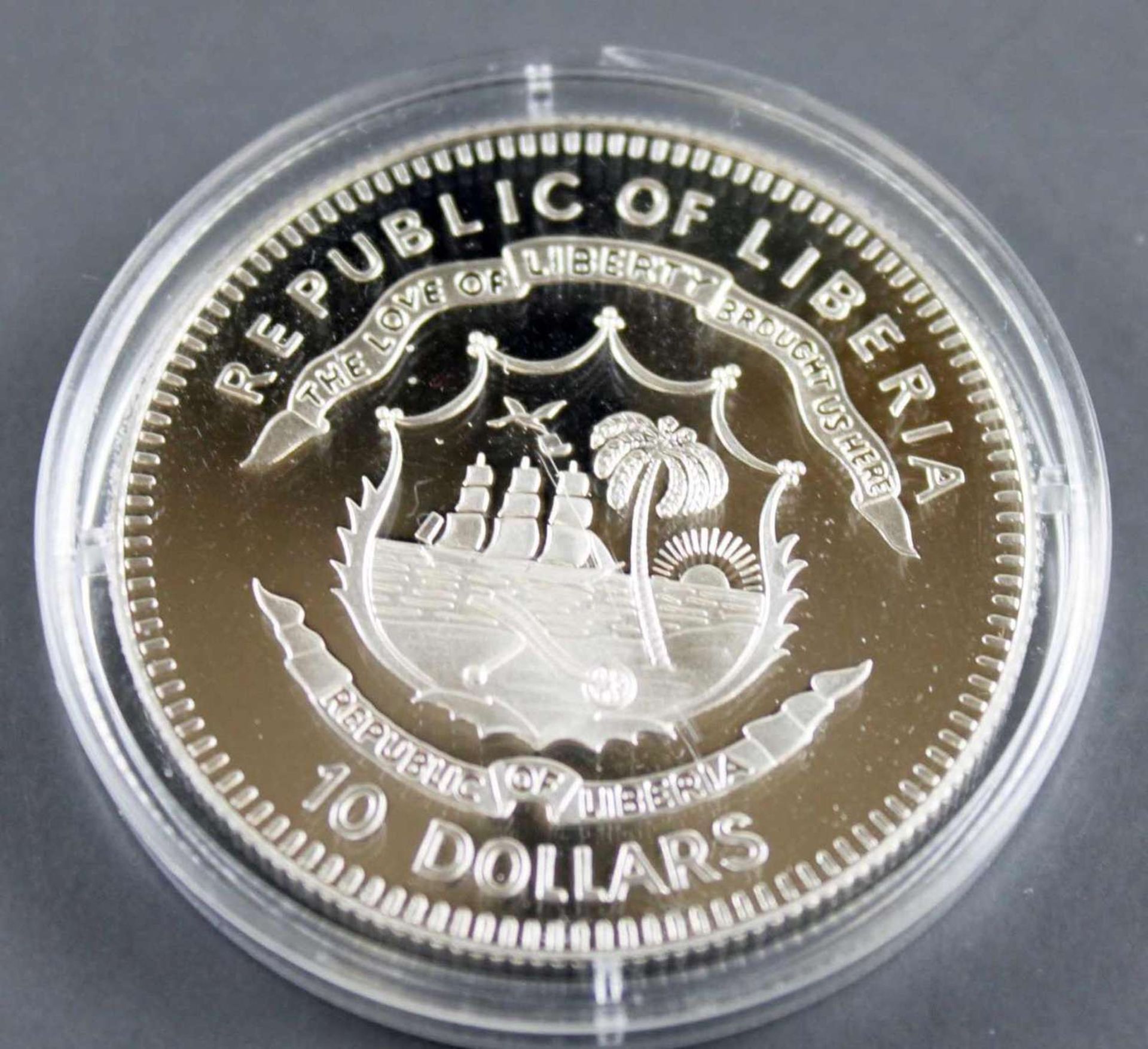 Liberia 2003, 10 Dollar - Silbermünze "Gorch Fock", Silber 925, Gewicht: 25,2 g, Durchmesser: ca. - Image 2 of 2