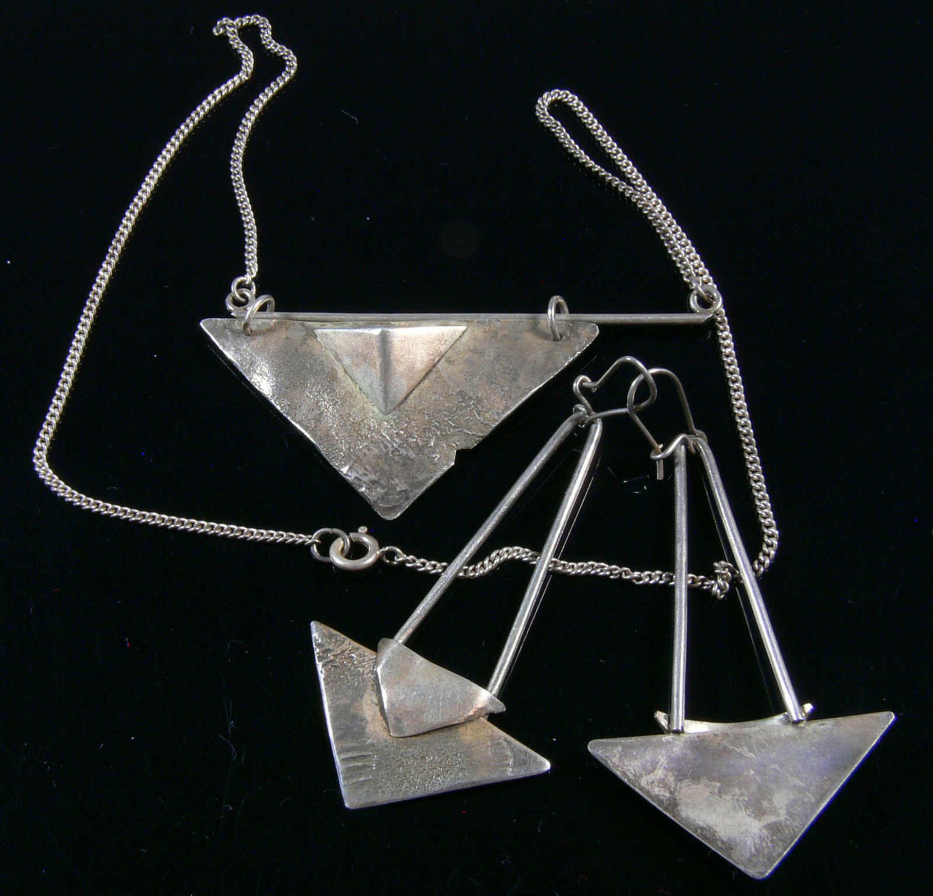 Schmuckset ,bestehend aus Collier,Ohrringen , 925er Silber ,Handarbeit Jewelery consisting of