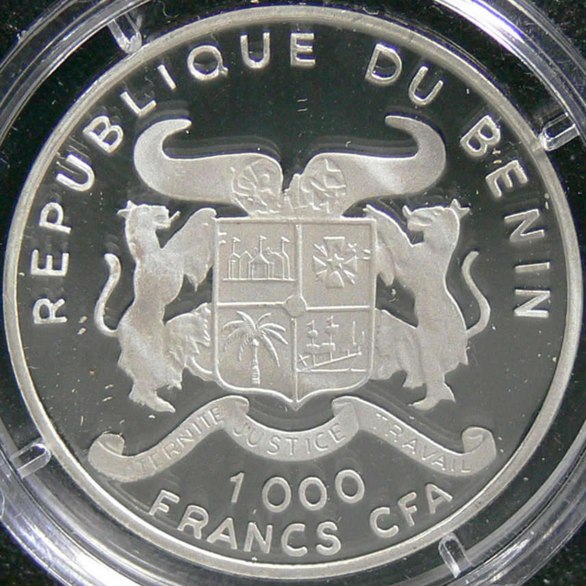 Benin 2000, 1000 Francs - Silbermünze "Das erste Dampfschiff", Silber 999, Gewicht: 15 g, - Image 2 of 2