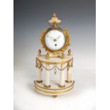 A marble and gilt metal mounted mantle clock, Thomas Hawley, Strand, No.59, with convex white enamel