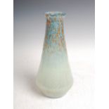 A Monart vase, shape S, mottled blue and green glass with gold inclusions, 32.5cm high.