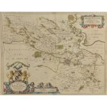 J. Blaeu, STERLIN-SHYR, a hand coloured map, 49.5cm x 58cm.