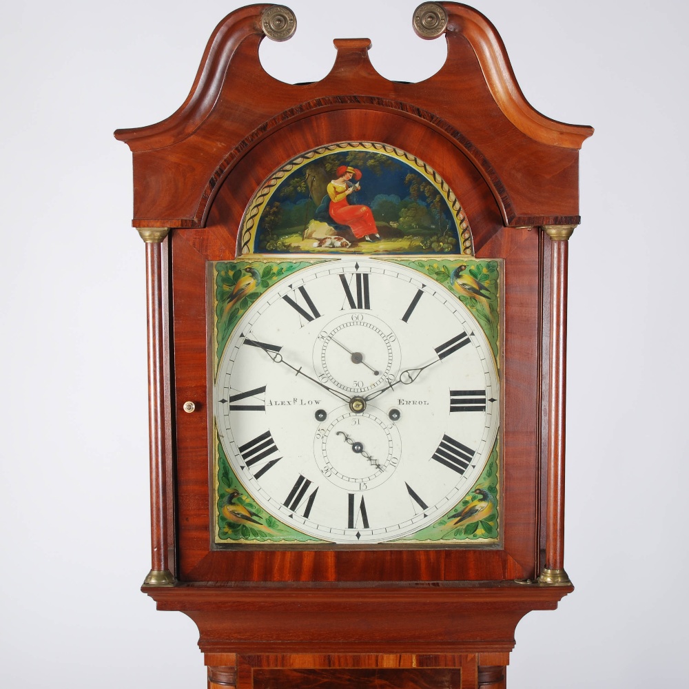 A 19th century mahogany longcase clock, ALEXR. LOW, ERROL, the enamelled dial with Roman numerals, - Image 2 of 7