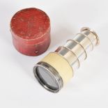 A 19th century white metal and ivory mounted four draw pocket telescope by BERGE, LONDON, LATE