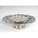 A George V silver fruit bowl, Sheffield, 1915, makers mark of F.R.& Co. Ld., of tapered decagon form