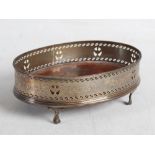 A 19th century silver oval shaped Neo-Classical style stand, London, probably 1823, makers mark R,