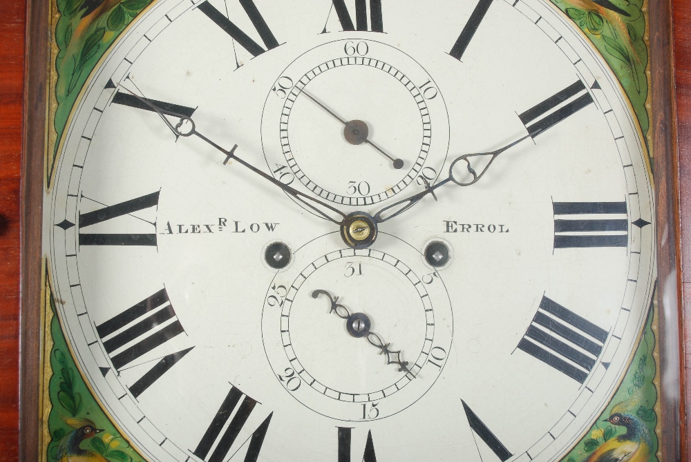 A 19th century mahogany longcase clock, ALEXR. LOW, ERROL, the enamelled dial with Roman numerals, - Image 3 of 7