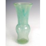 A rare Monart vase, shape ED, mottled green glass with elongated whorls, 27cm high.