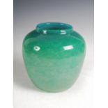 A Monart vase, shape A, mottled green glass, 21cm high.