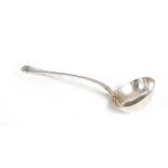 A Victorian silver soup ladle, London, 1864, makers mark of George W. Adams (Chawner & Co.), Old