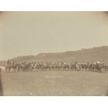 A late 19th/ early 20th century sepia photograph 'COWBOY'S OF THE W.R. BAR. U.& NEW OXLEY, 07',