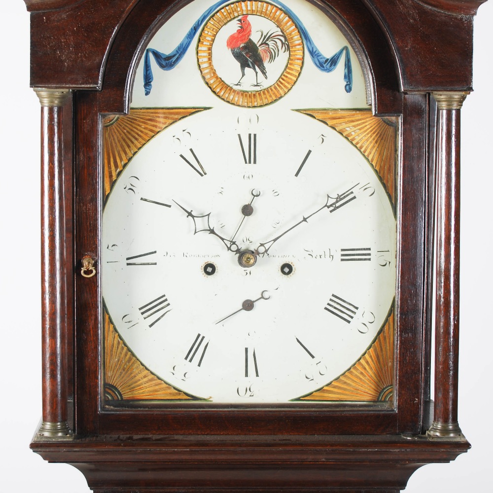 A 19th century mahogany longcase clock, JAS. ROBERTSON, POMARIUM, Perth, the enamelled dial with - Image 2 of 9