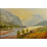 Late 19th/ early 20th century Scottish School Loch Lubnaig (or the crooked lake) oil on canvas,