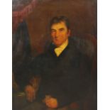 19th century British School Half length portrait of Bailie Turcan oil on canvas laid on board 93cm x