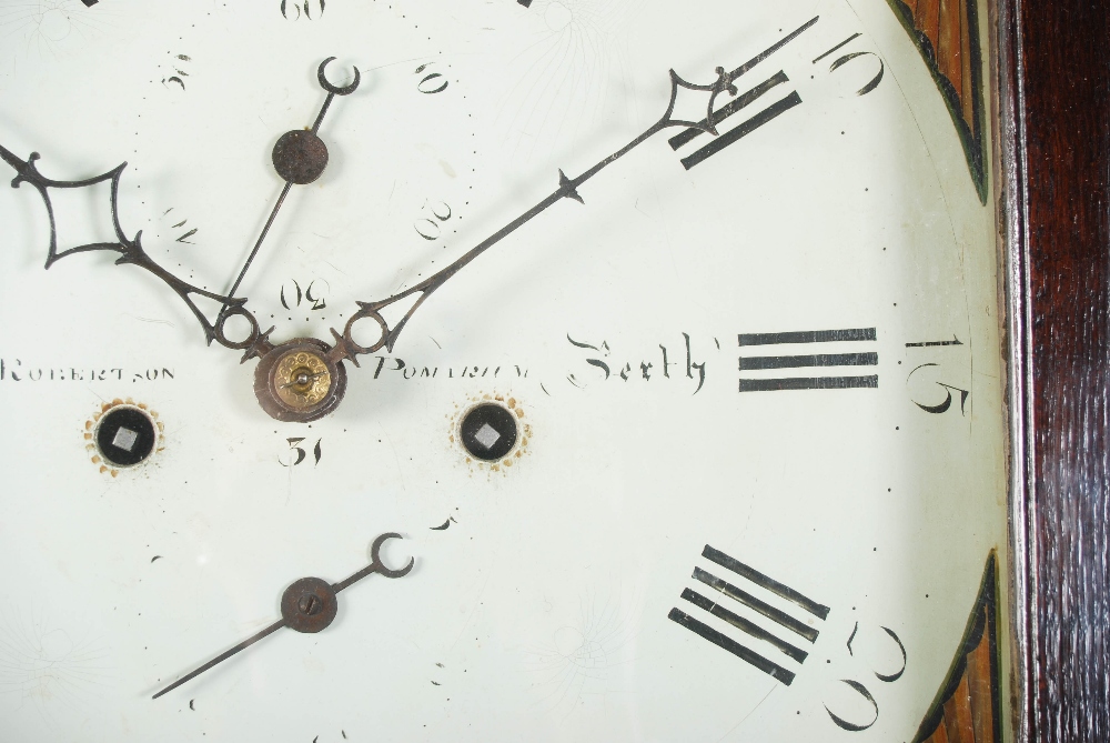 A 19th century mahogany longcase clock, JAS. ROBERTSON, POMARIUM, Perth, the enamelled dial with - Image 4 of 9