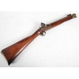 A late 18th/ early 19th century flintlock blunderbuss by Welch, London, with 15 1/2" brass barrel,